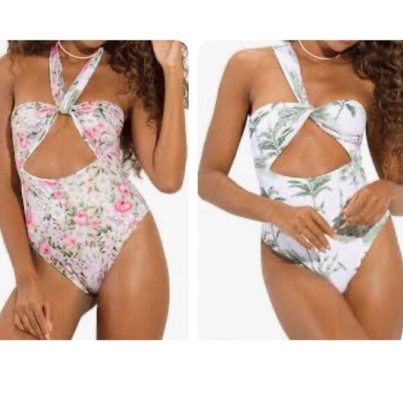 Maaji Coco Forest Reversible Bandeau One-piece Swimsuit | Size M - Picture 1 of 3